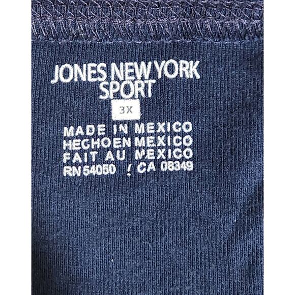 Jones New York Sport Navy Blue Boat Neck Long Sleeve Top 3X Plus Lightweight - Picture 4 of 5